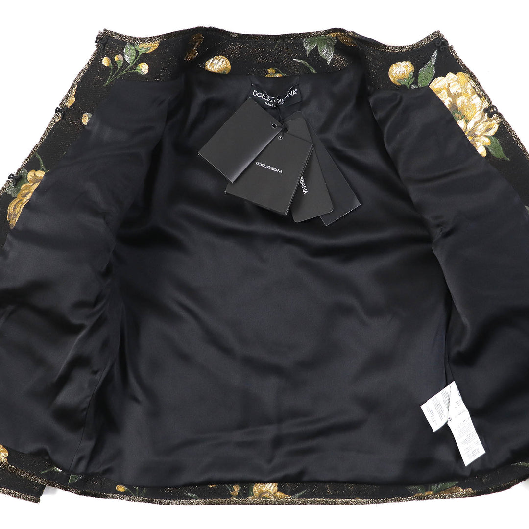 Pristine DOLCE&GABBANA jacket Black tag Black Gold Green Women 36