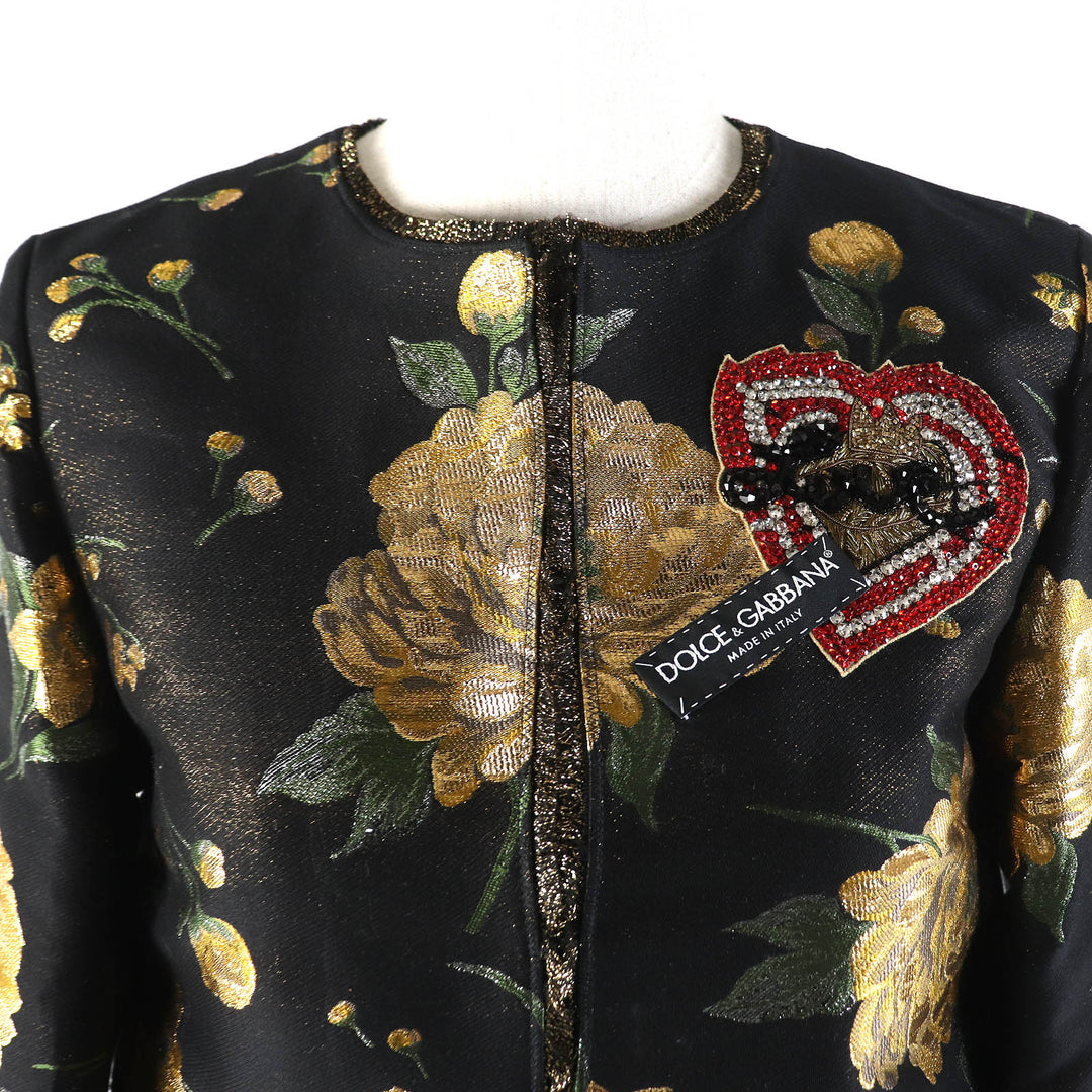 Pristine DOLCE&GABBANA jacket Black tag Black Gold Green Women 36