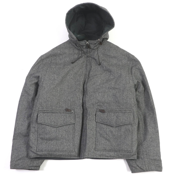 Excellent HERMES Down jacket Herringbone Reversible gray cashmere mens 52