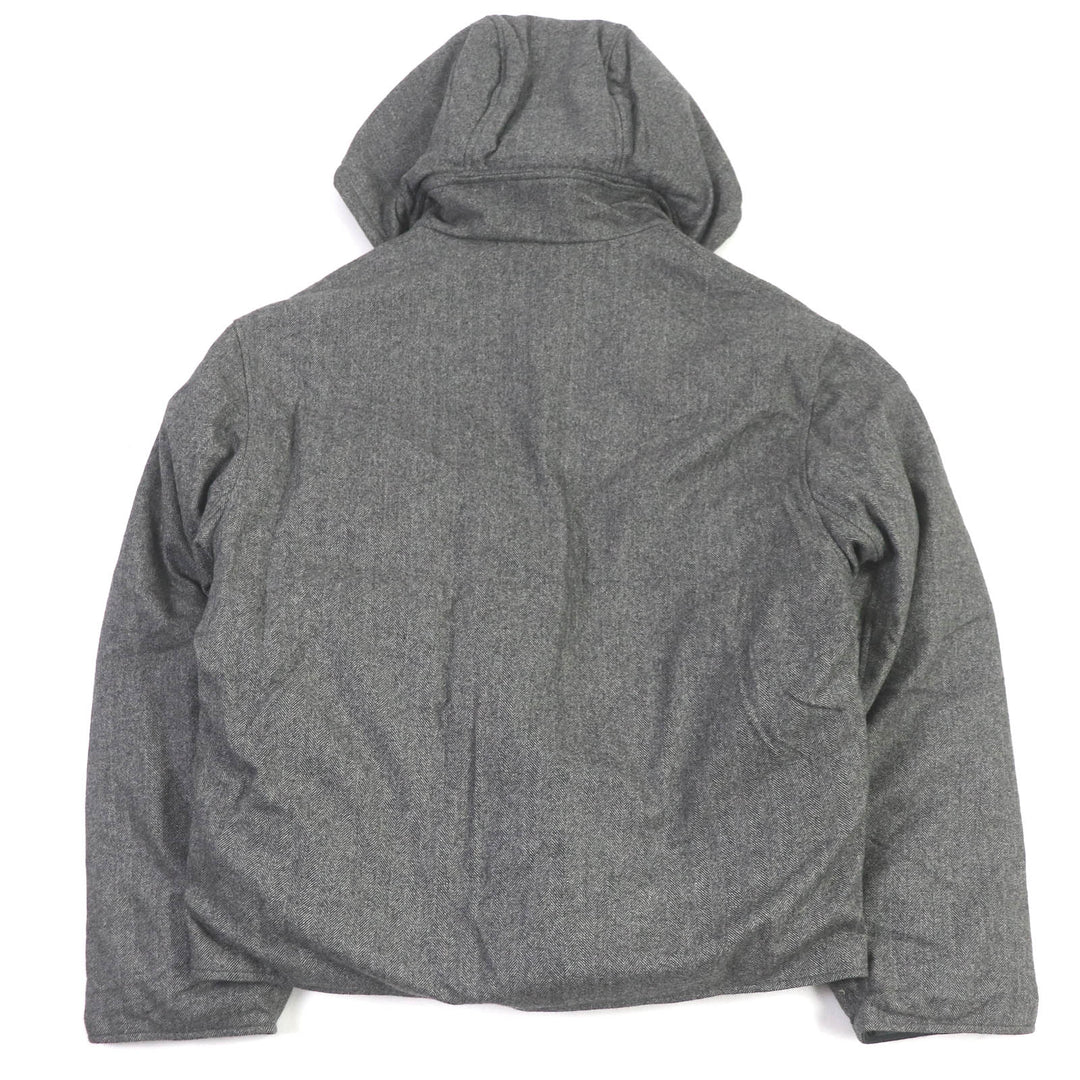 Excellent HERMES Down jacket Herringbone Reversible gray cashmere mens 52