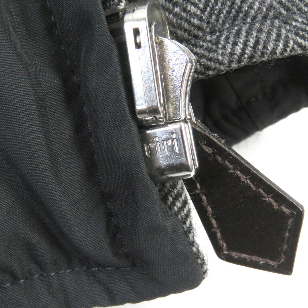 Excellent HERMES Down jacket Herringbone Reversible gray cashmere mens 52