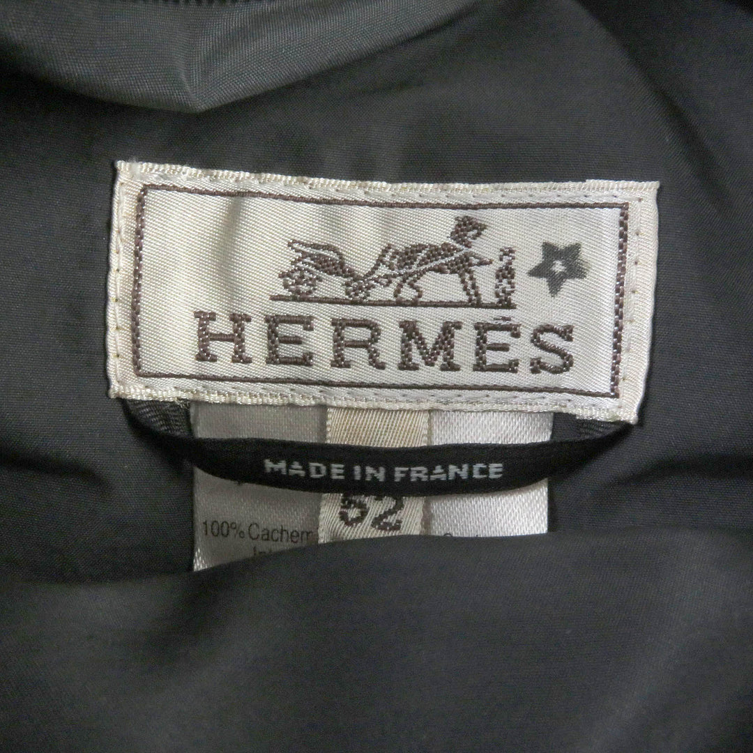 Excellent HERMES Down jacket Herringbone Reversible gray cashmere mens 52