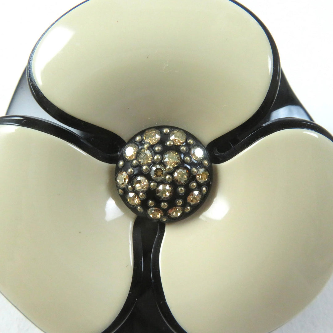 Excellent ALEXANDRE DE PARIS LISERAI Camellia barrette with Swarovski
