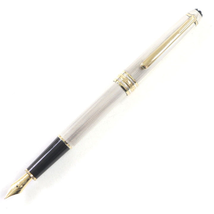 Great MONTBLANC fountain pen Meisterstck Solitaire Cap Style Silver gold 18K