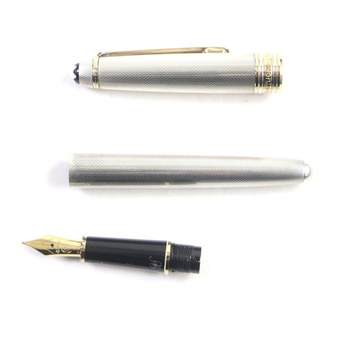 Great MONTBLANC fountain pen Meisterstck Solitaire Cap Style Silver gold 18K