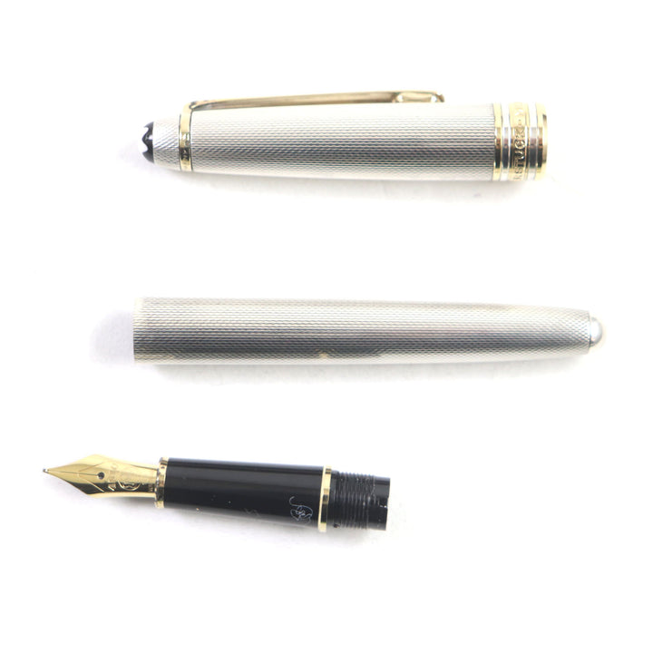 Great MONTBLANC fountain pen Meisterstck Solitaire Cap Style Silver gold 18K