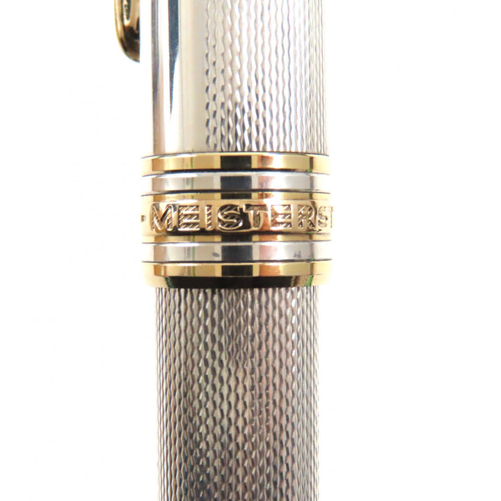 Great MONTBLANC fountain pen Meisterstck Solitaire Cap Style Silver gold 18K