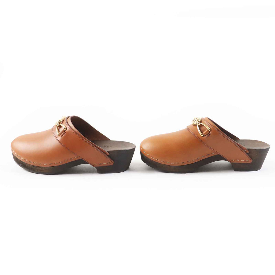 Great CELINE Mule Triomphe Brown leather Women 34