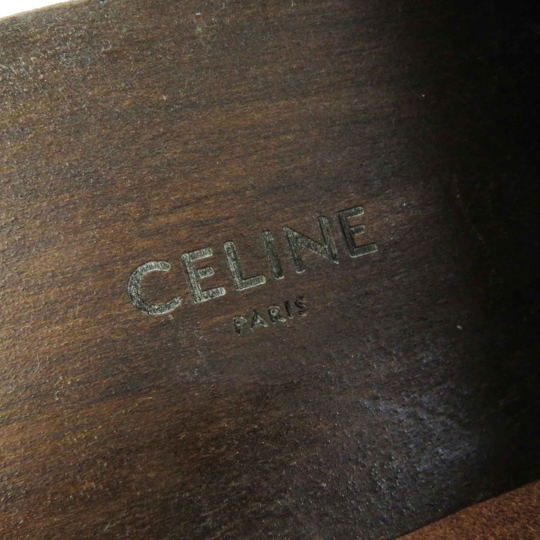 Great CELINE Mule Triomphe Brown leather Women 34