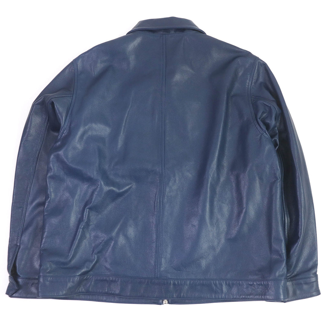 Excellent PORTER CLASSIC Leather jacket PC W/LOVE&PIECE SILVER Navy Cowhide mens L