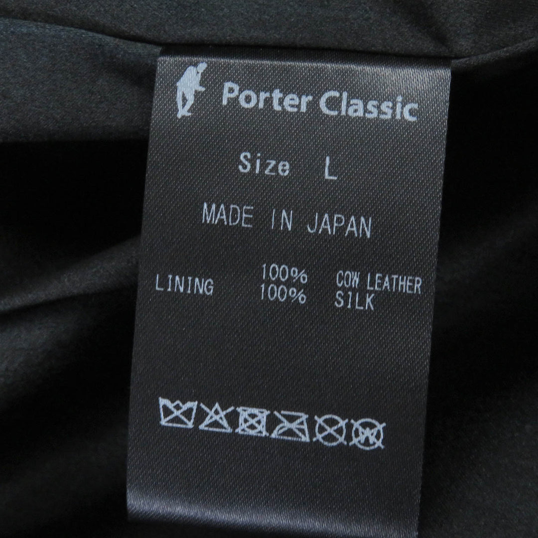 Excellent PORTER CLASSIC Leather jacket PC W/LOVE&PIECE SILVER Navy Cowhide L