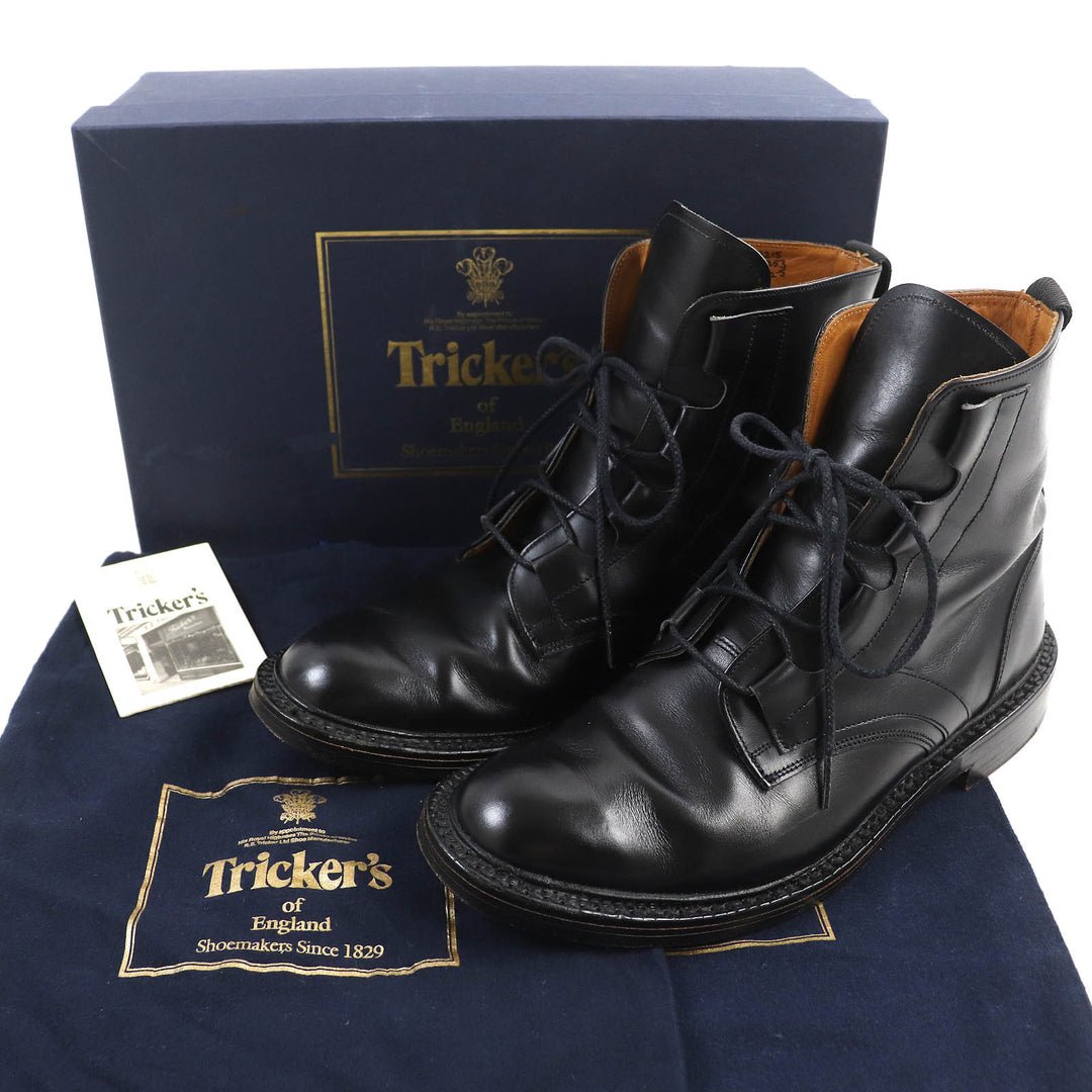 Great Tricker's boots Lace-up leather country boots ghillie black leather mens 8.5 M6253