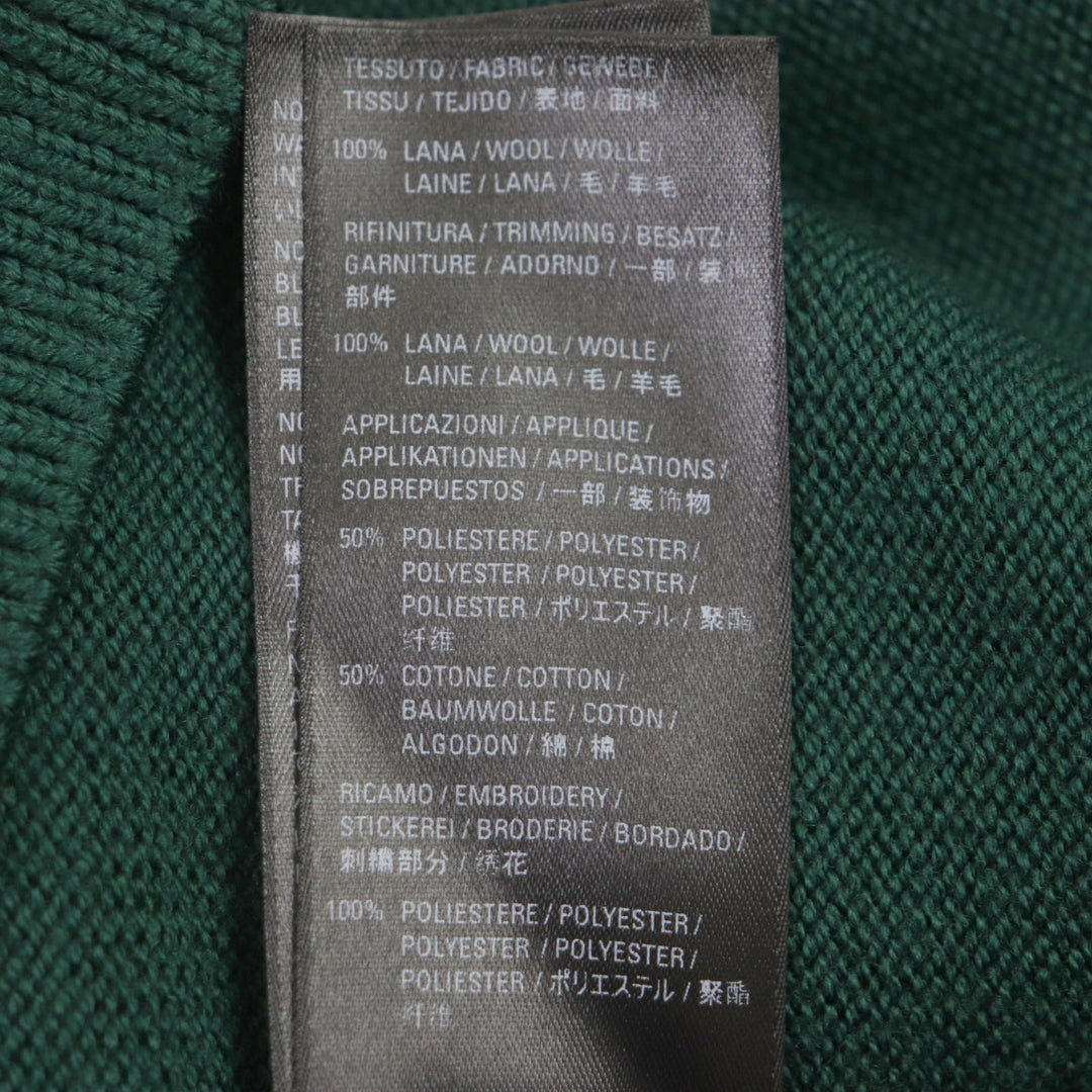 Excellent BALENCIAGA sweater PARIS logoembroidered crew neck knit green wool mens S 682005