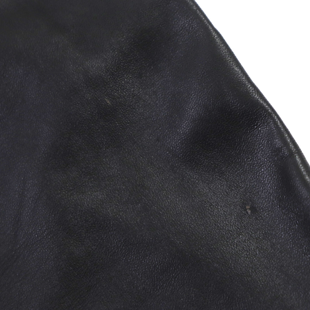 Excellent TOM FORD Bomber jacket Lambskin Leather Zip Up black Sheep leather mens48 TFL540