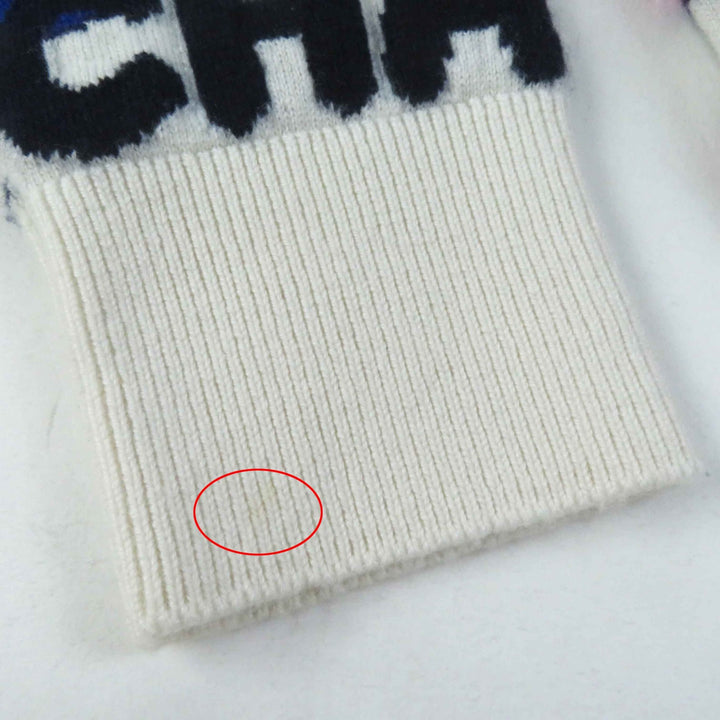 Excellent CHANEL knit COCO Mark with Stone Multi cashmere Women 34 P71599