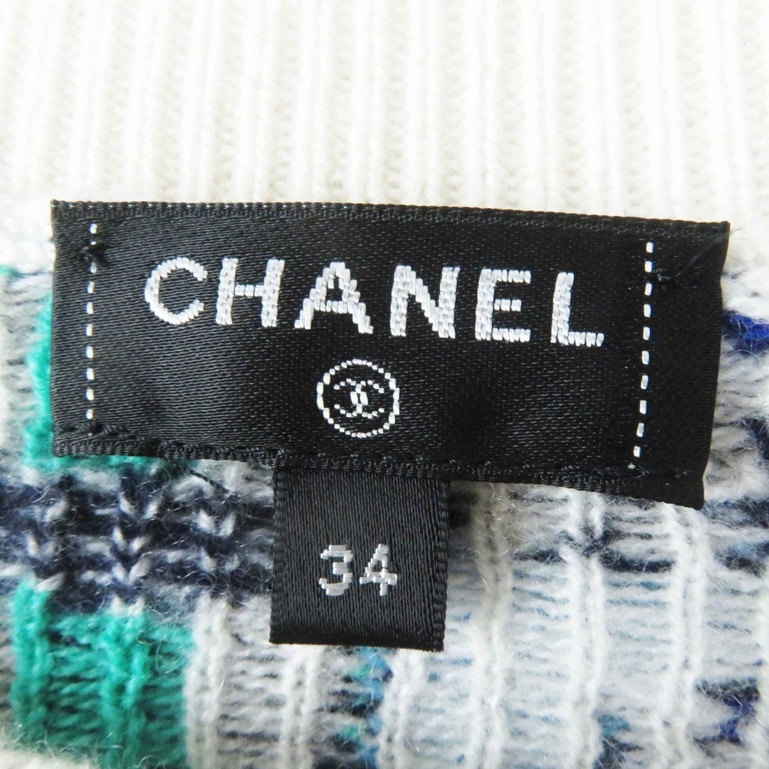 Excellent CHANEL knit COCO Mark with Stone Multi cashmere Women 34 P71599