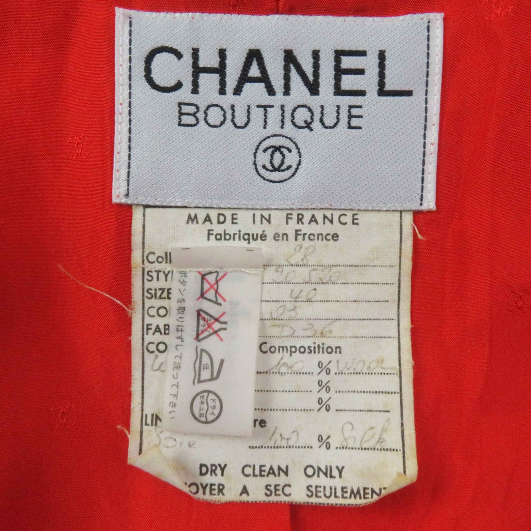 Excellent CHANEL setup COCO Mark button vermilion wool Women