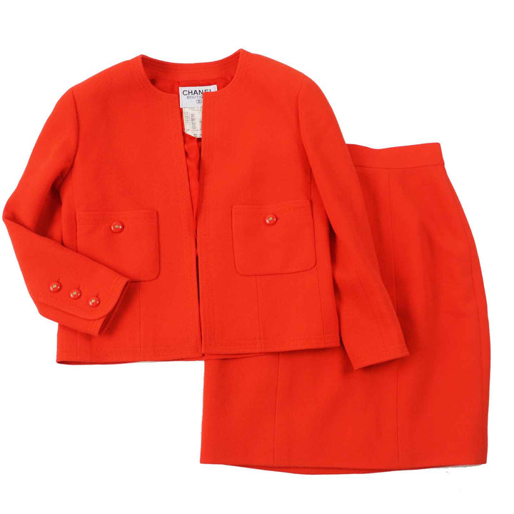 Excellent CHANEL setup COCO Mark button vermilion wool Women