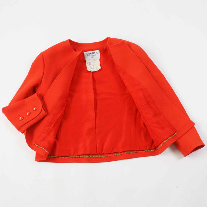 Excellent CHANEL setup COCO Mark button vermilion wool Women