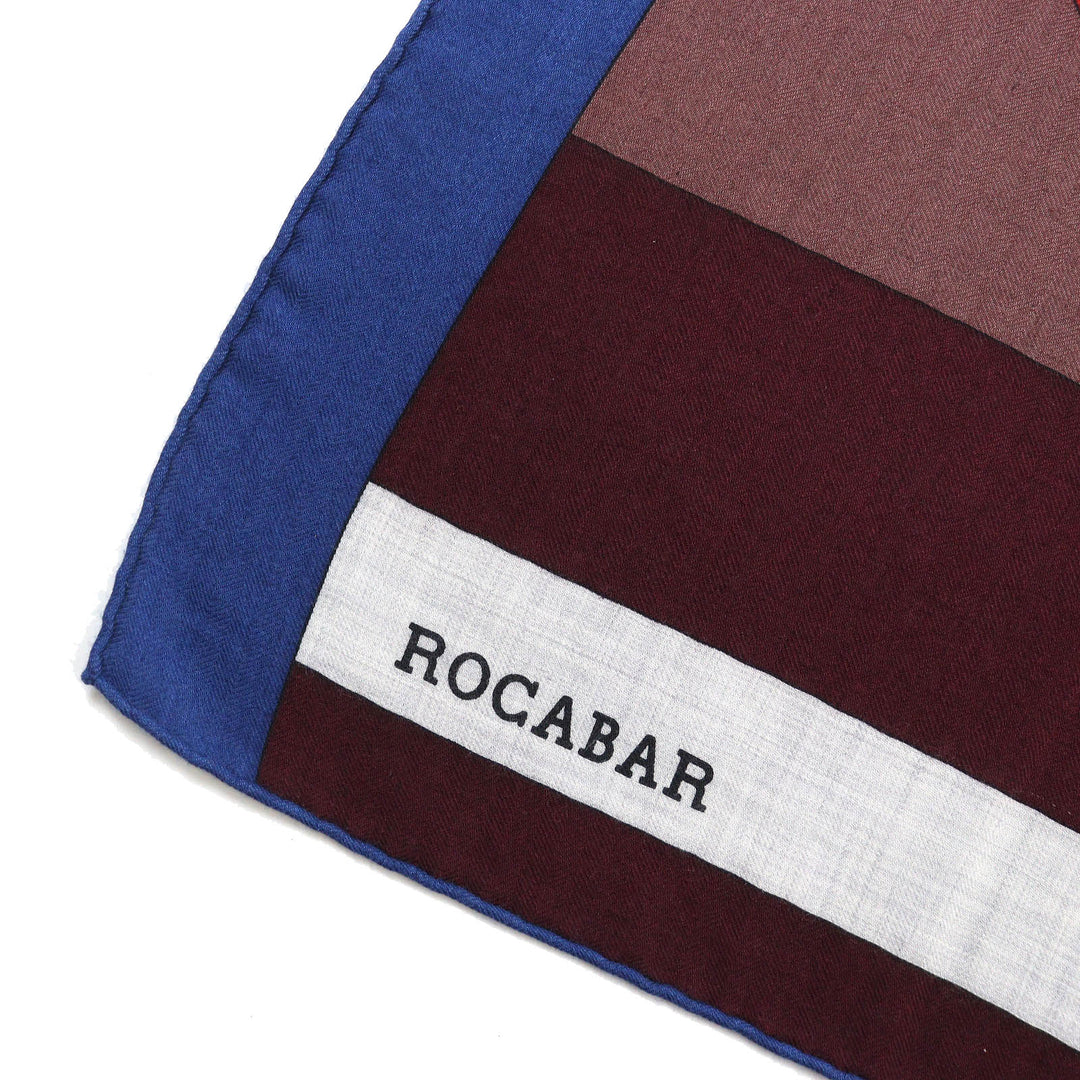 Pristine HERMES scarf ROCABAR Carre 140 BR/GRIS CHINE/BORDEAU cashmere Women 242708S