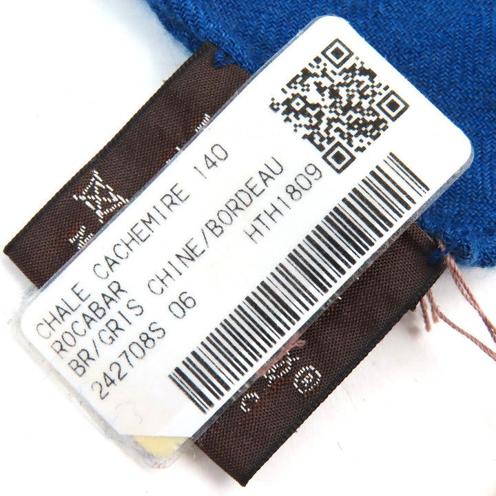 Pristine HERMES scarf ROCABAR Carre 140 BR/GRIS CHINE/BORDEAU cashmere Women 242708S
