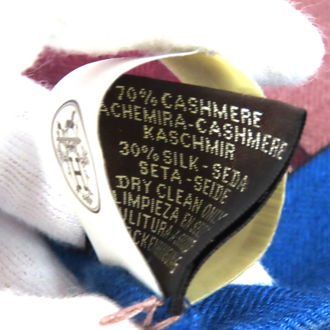 Pristine HERMES scarf ROCABAR Carre 140 BR/GRIS CHINE/BORDEAU cashmere Women 242708S