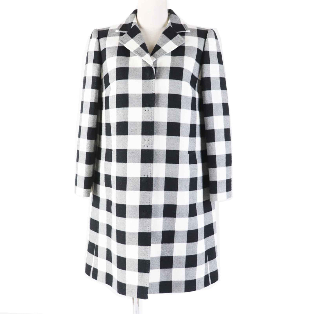 Excellent DOLCE&GABBANA coat Block check pattern black cotton Women 38