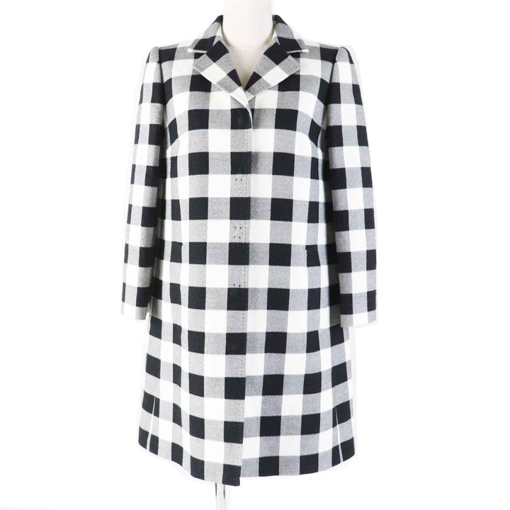 Excellent DOLCE&GABBANA coat Block check pattern black cotton Women 38
