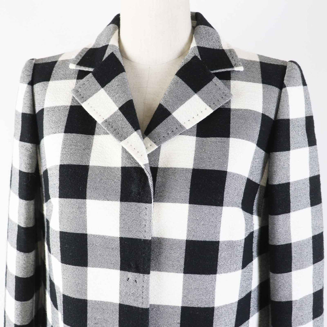 Excellent DOLCE&GABBANA coat Block check pattern black cotton Women 38