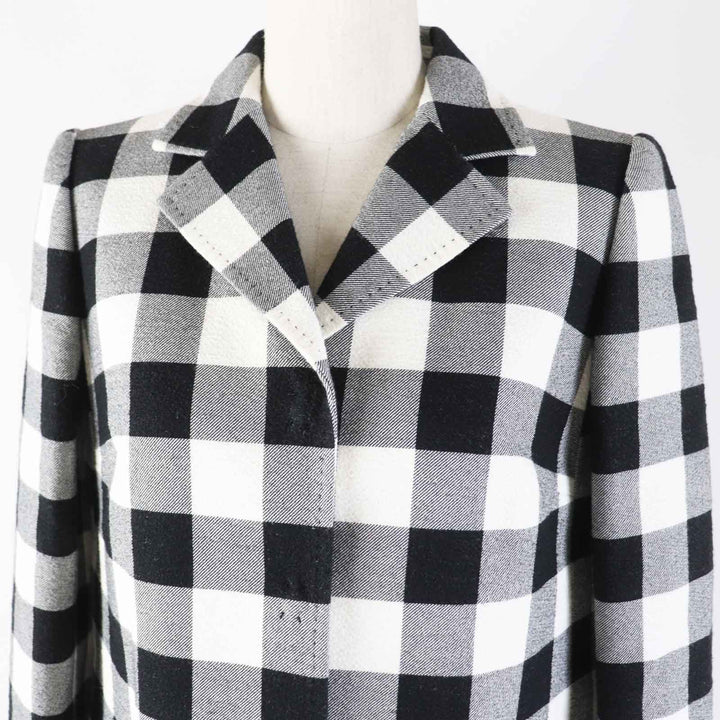 Excellent DOLCE&GABBANA coat Block check pattern black cotton Women 38