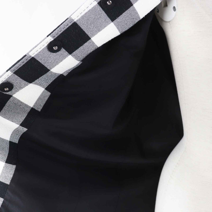 Excellent DOLCE&GABBANA coat Block check pattern black cotton Women 38