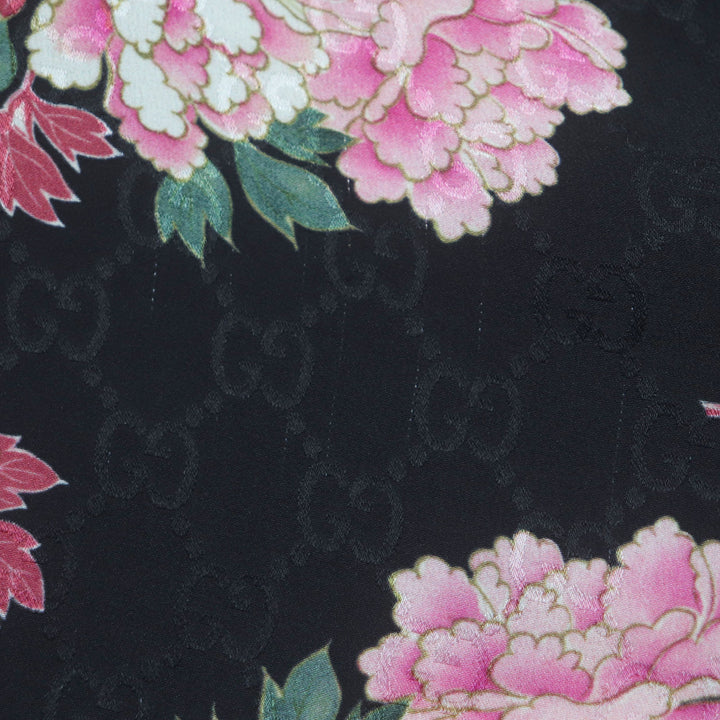 Great GUCCI Shorts GG pattern floral shorts Black pink silk mens 44 624399