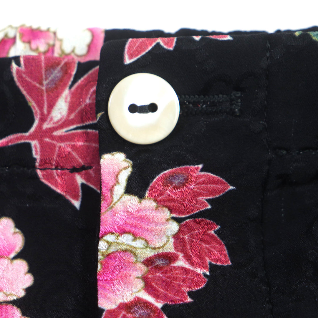 Great GUCCI Shorts GG pattern floral shorts Black pink silk mens 44 624399