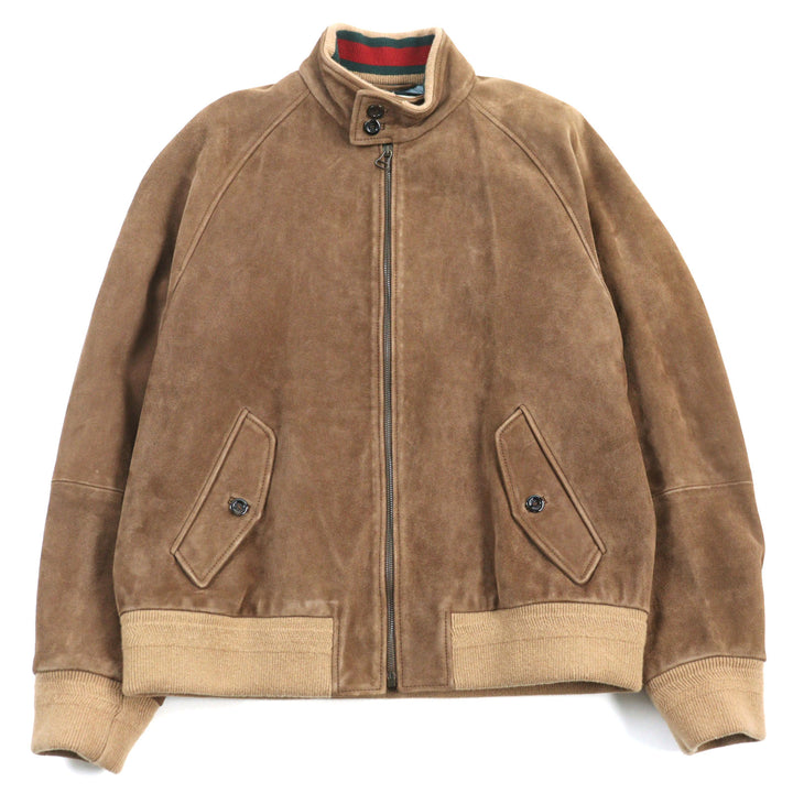 Pristine GUCCI Blouson Shelly Line Harrington Jacket Brown Goat leather mens 46 573544