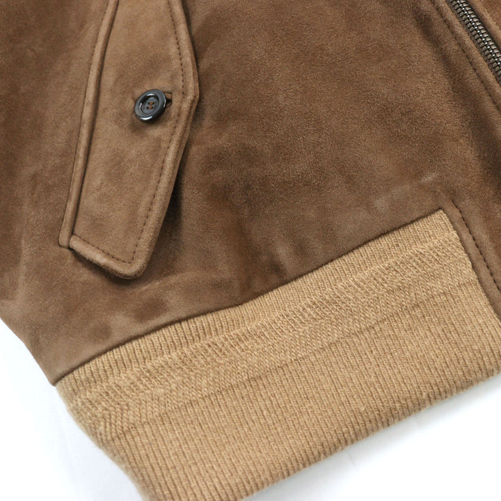 Pristine GUCCI Blouson Shelly Line Harrington Jacket Brown Goat leather mens 46