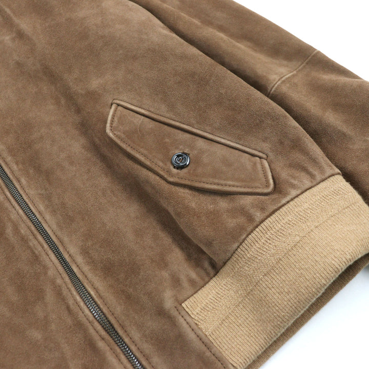 Pristine GUCCI Blouson Shelly Line Harrington Jacket Brown Goat leather mens 46