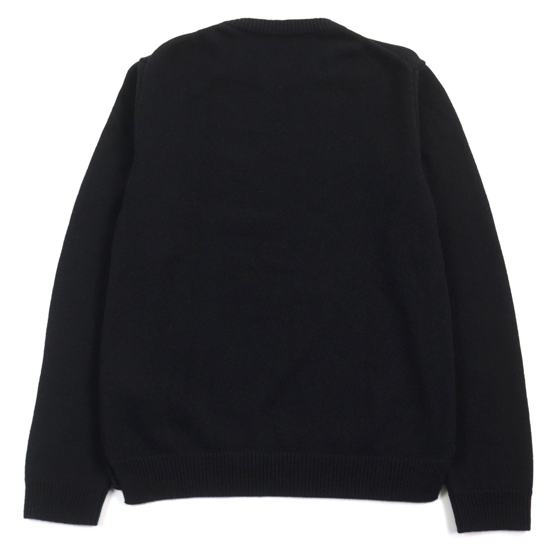 Great VALENTINO knit sweater with VLTN logo patch black cashmere mens S