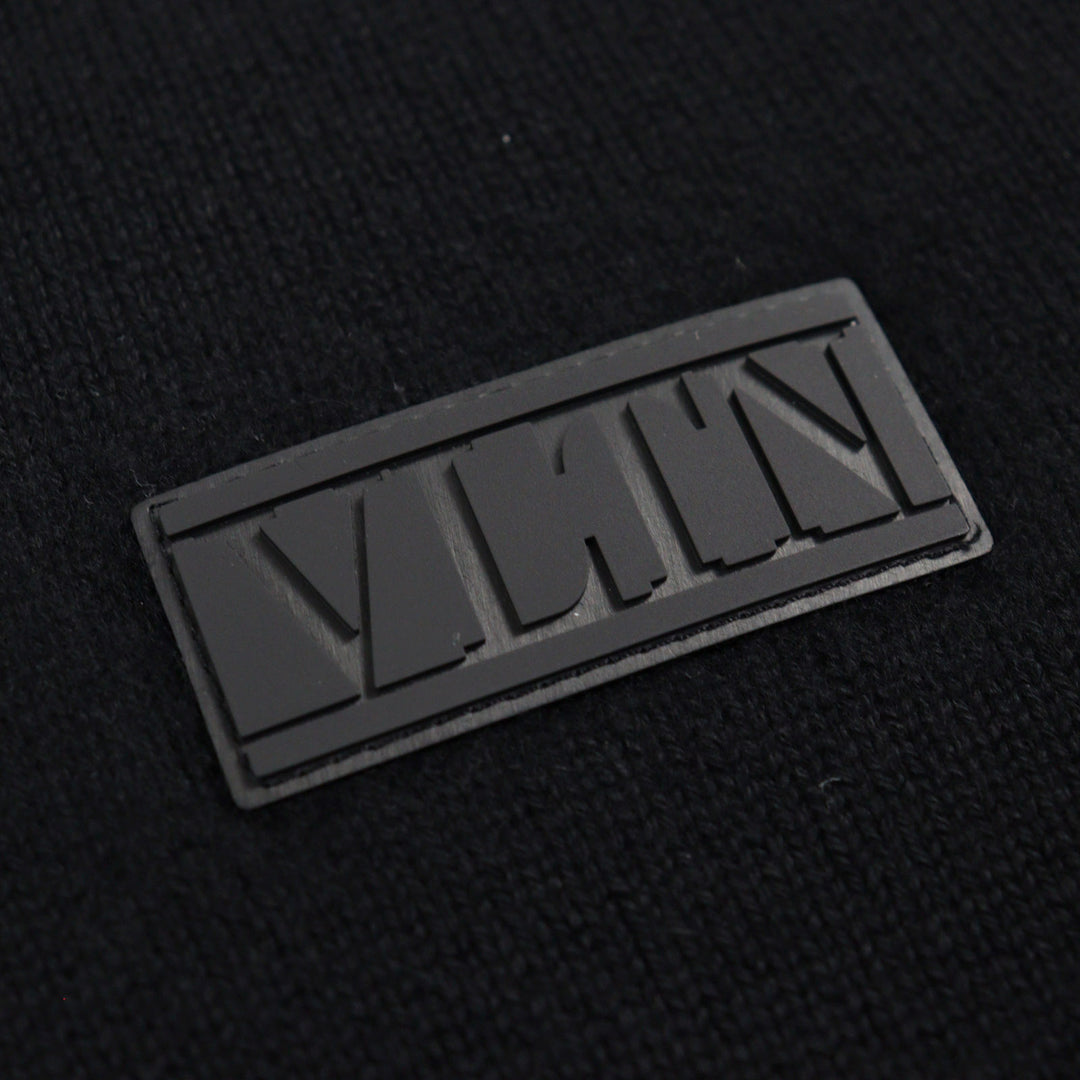 Great VALENTINO knit sweater with VLTN logo patch black cashmere mens S