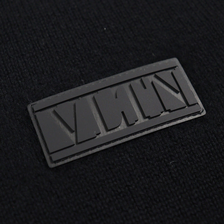 Great VALENTINO knit sweater with VLTN logo patch black cashmere mens S