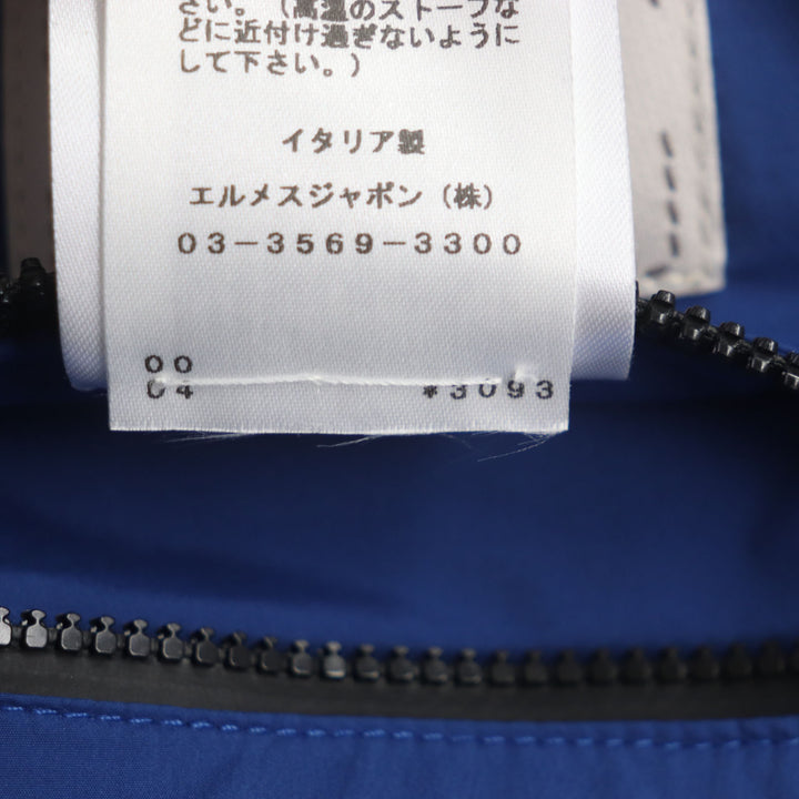 Great HERMES Down vest Zip up Blue navy Nylon mens S