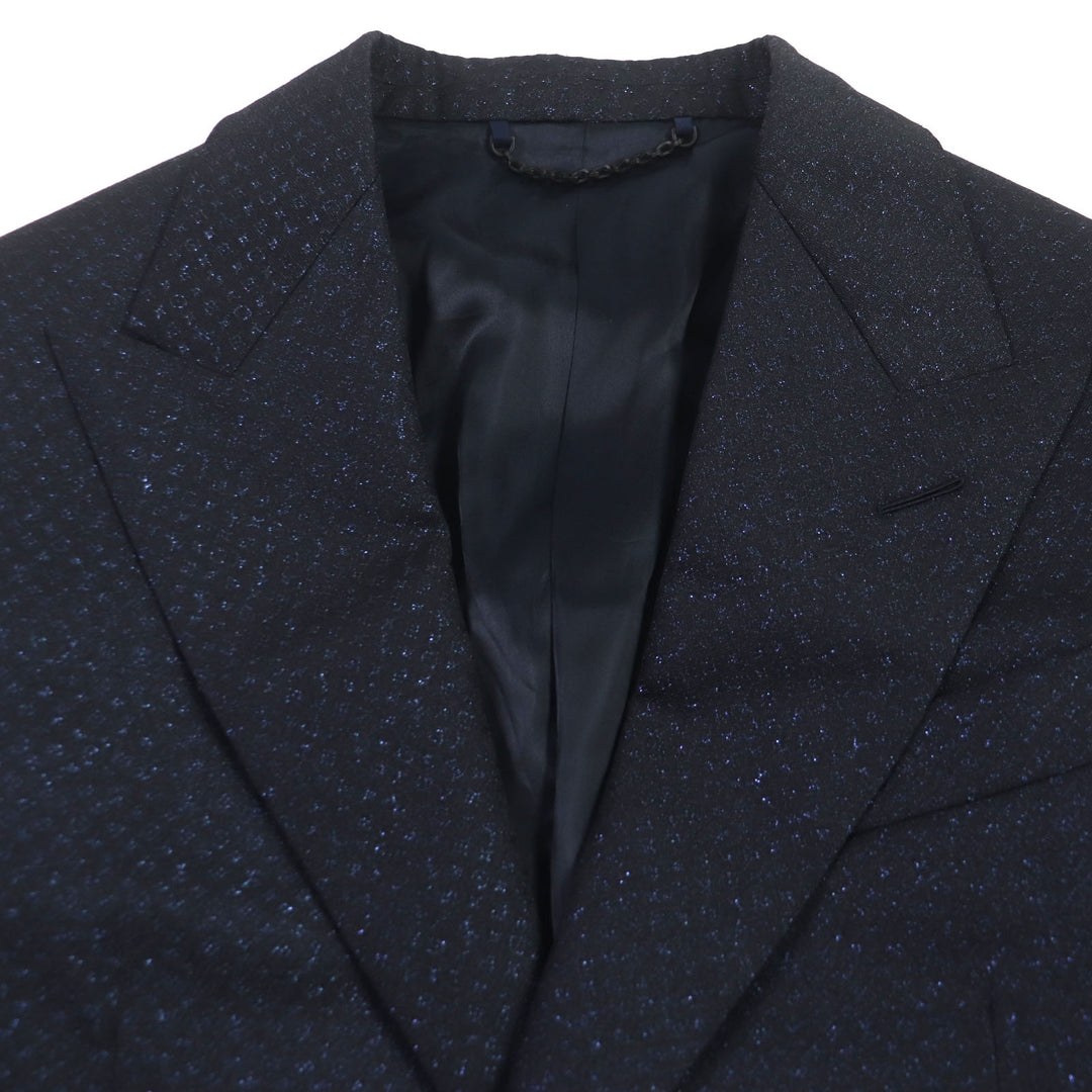 Excellent LOUIS VUITTON tailored jacket LV & Flower Print Single Jacket Navy 44 HOFJ4E