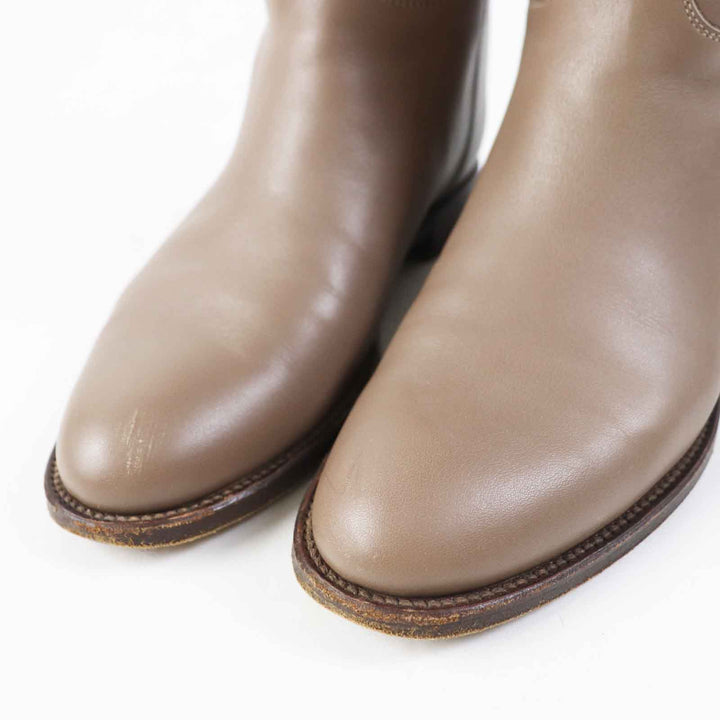 HERMES Knee-high boots Kelly Metal Jumping Boots beige leather Women 36