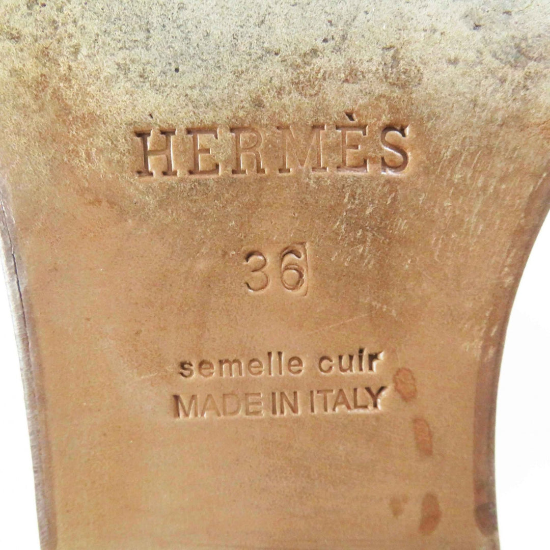 HERMES Knee-high boots Kelly Metal Jumping Boots beige leather Women 36