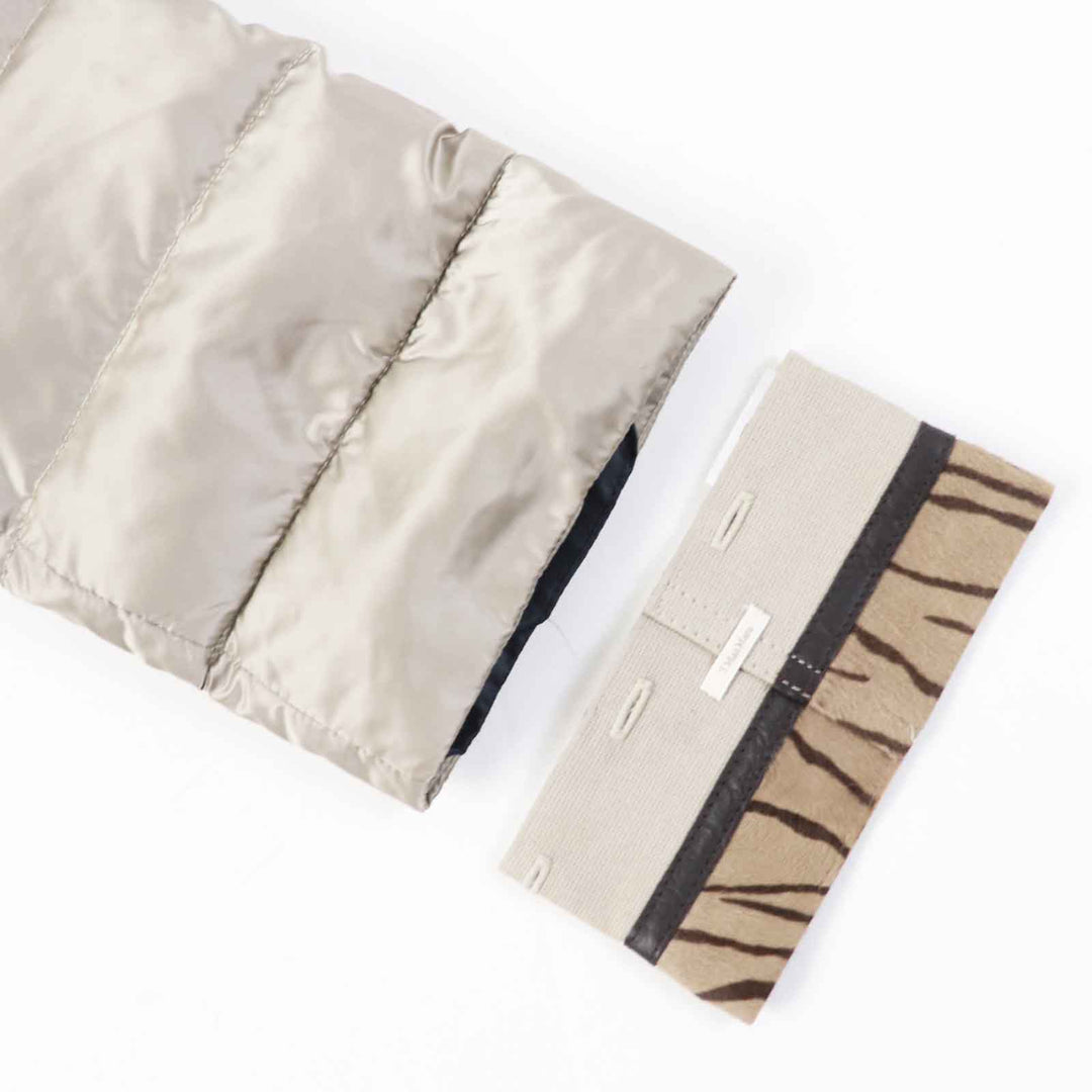 Great S MaxMara DESIGN FOR EASY LIVING down coat 3-way reversible sleeves, hooded, long beige polyamide (nylon) Women 40