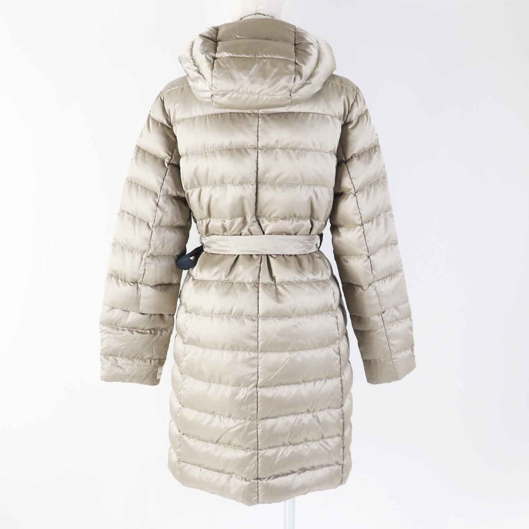 Great S MaxMara DESIGN FOR EASY LIVING down coat 3-way reversible sleeves, hooded, long beige polyamide (nylon) Women 40