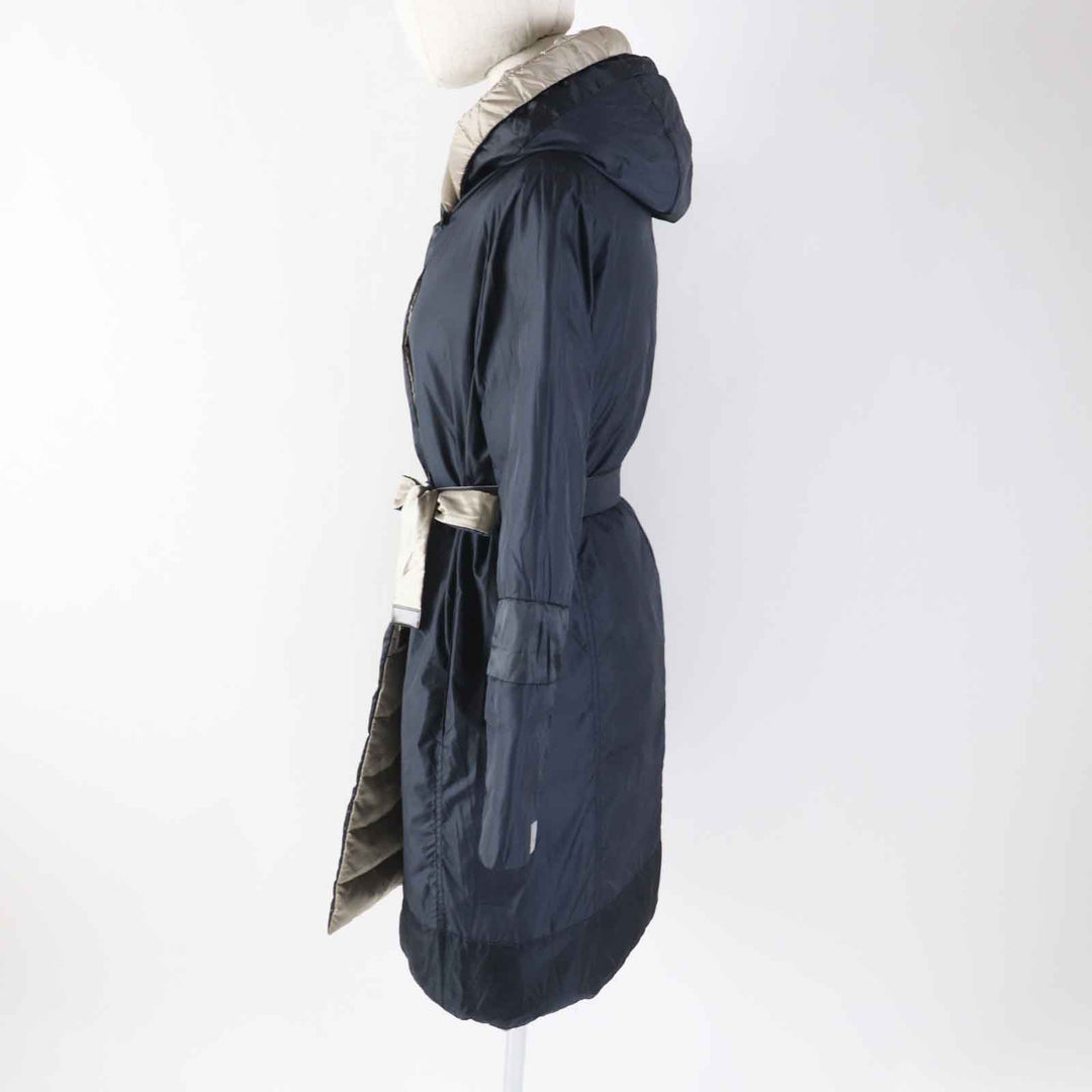 Great S MaxMara DESIGN FOR EASY LIVING down coat 3-way reversible sleeves, hooded, long beige polyamide (nylon) Women 40