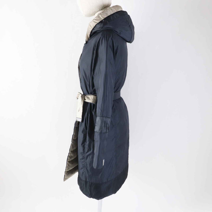 Great S MaxMara DESIGN FOR EASY LIVING down coat 3-way reversible sleeves, hooded, long beige polyamide (nylon) Women 40