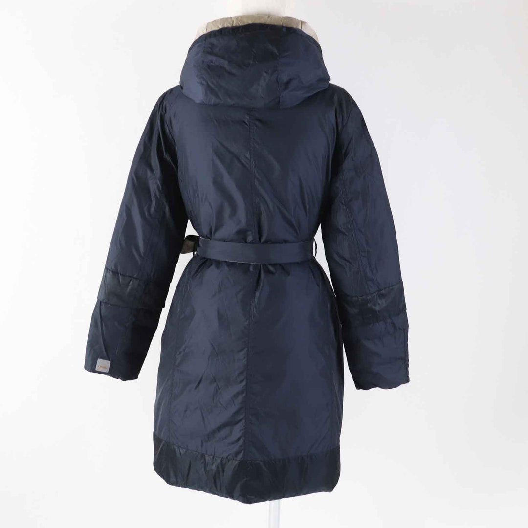 Great S MaxMara DESIGN FOR EASY LIVING down coat 3-way reversible sleeves, hooded, long beige polyamide (nylon) Women 40