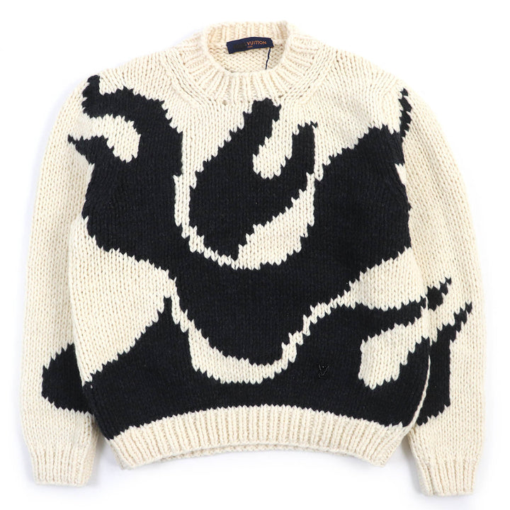 Pristine LOUIS VUITTON knit LV Flame Intarsia Metal logo long sleeve
