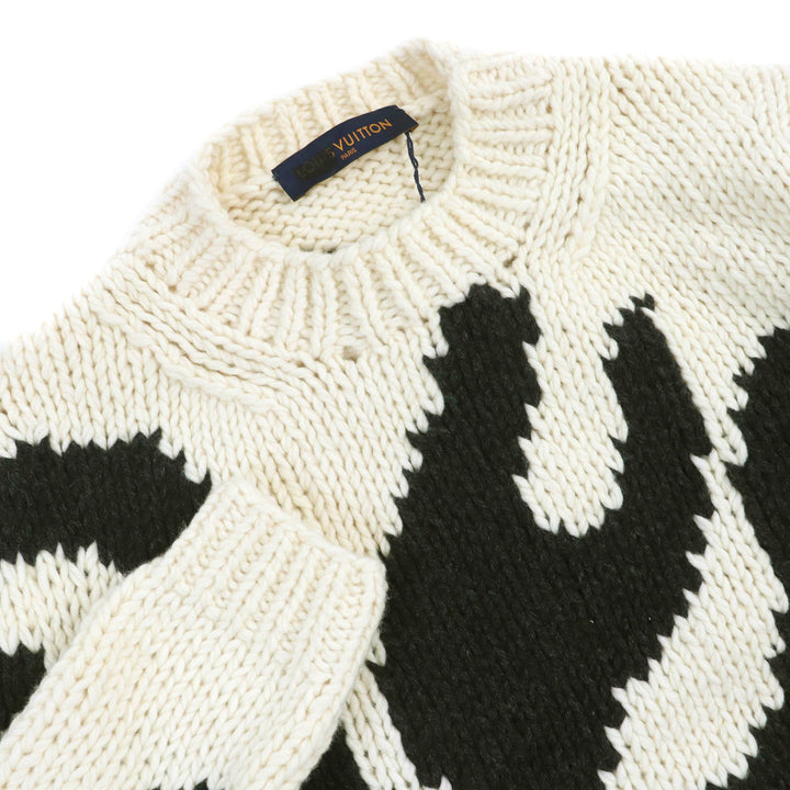 Pristine LOUIS VUITTON knit LV Flame Intarsia Metal logo long sleeve